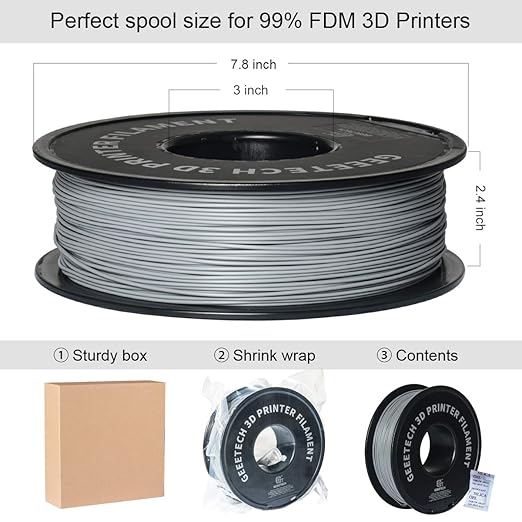 Geeetech PLA 3D Printer Filament, PLA 3D Printer Filament 1kg Spool Dimensional - Image 3
