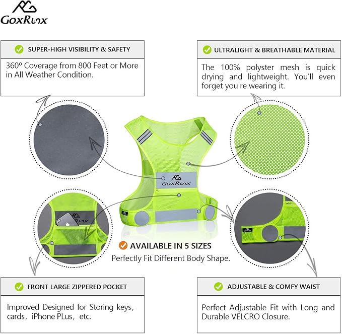 Reflective Vest Running Gear, Lightweight Reflective Safety Vests - Image 4