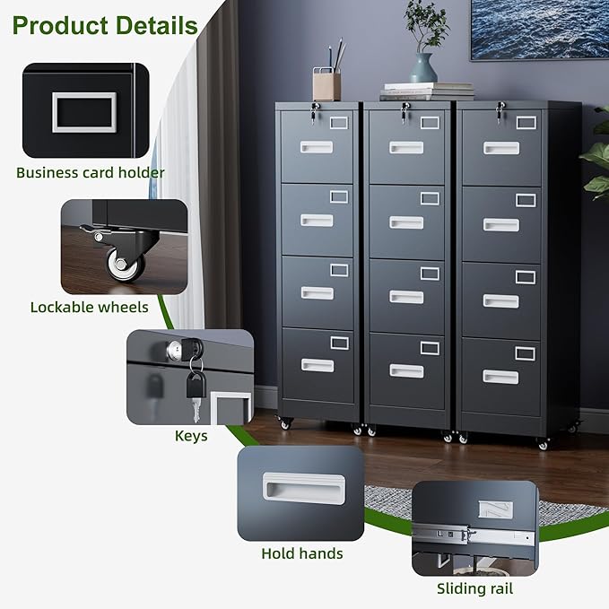 Aobabo 4 Drawer File Cabinet - Image 6