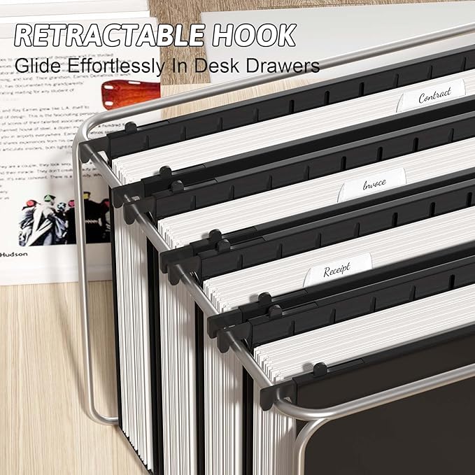 Extra Capacity Plastic Hanging File Folder Letter Size, 12 Pack Reinforced Hang - Image 6