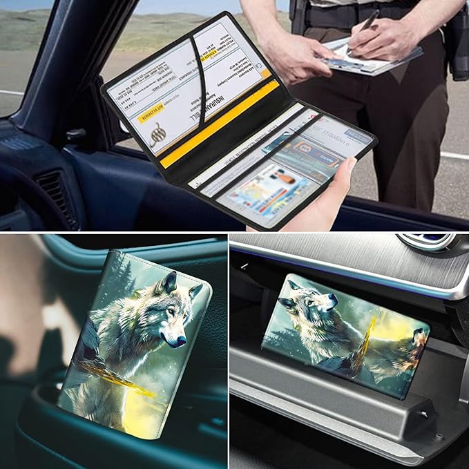 Car Registration & Insurance Holder, Leather Glove Box Organizer, Cool - Image 7