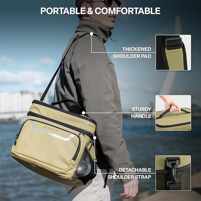 EVERFUN Small Cooler Lunch Box Mini Leak-Proof Soft Double Deck 24 Can Personal - Image 6