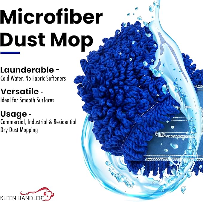 KLEEN HANDLER 24 Inch Microfiber Dust Mop, Medium Washable Commercial, - Image 7
