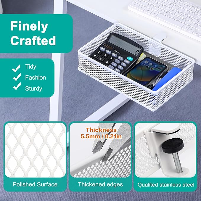 Clip-on Drawer organizers, desk organizer, can be clipped around the table to - Image 5