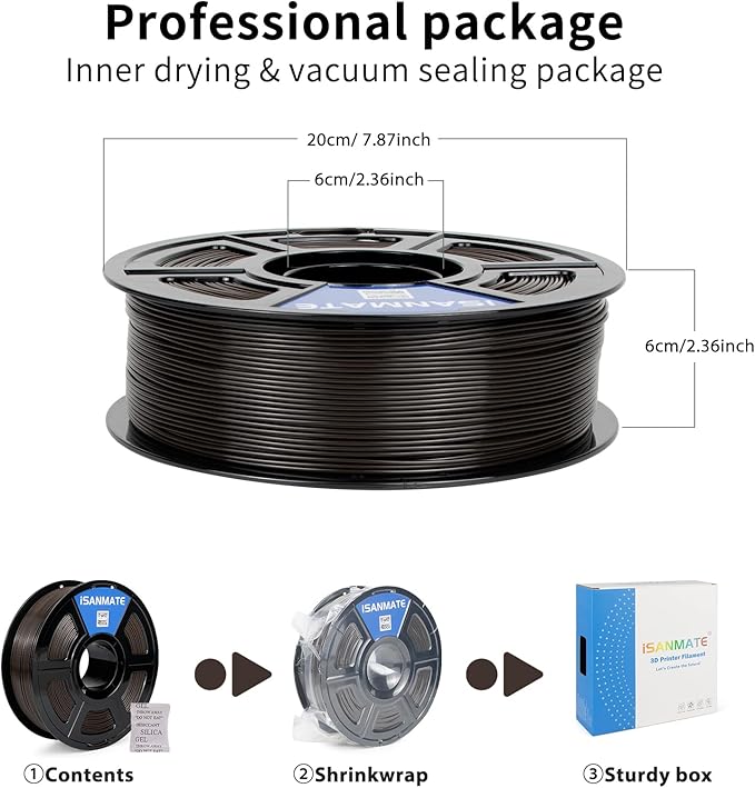 iSANMATE ASA Filament 1.75mm Chocolate Brown 1KG, UV & Weather Resistant 3D - Image 7