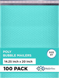 Teal Extra Large Poly Bubble Mailers 14.25x20 inch #7 | Self Seal Large Padded by MAILERVIEW