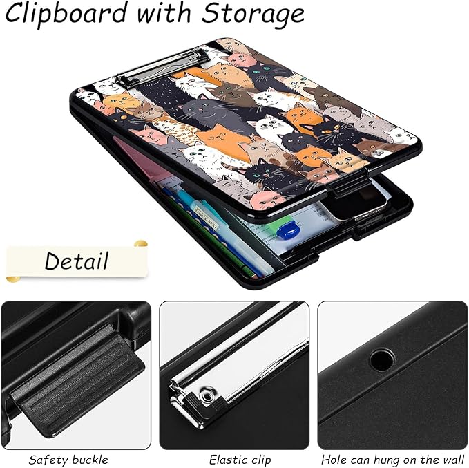 Clipboard with Storage, High Capacity Plastic Storage Clipboard with Low - Image 3