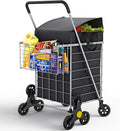 Stairs Climbing Shopping Cart w/Waterproof Basket Liner & 360° Swivel Wheels | by OurModernSpace