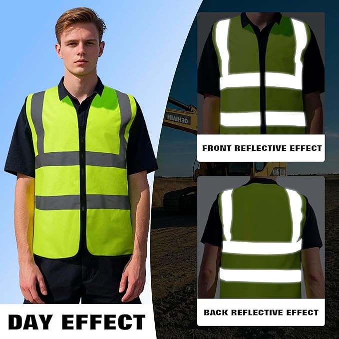 BeautyWill 10/20 Pack Custom Logo Safety Vest, Bulk High Visibility Class 2 - Image 3