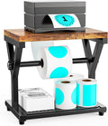 Thermal Label Holder for Rolls and Fanfold Labels, Wooden Sticker Roll Holder by YITOBA