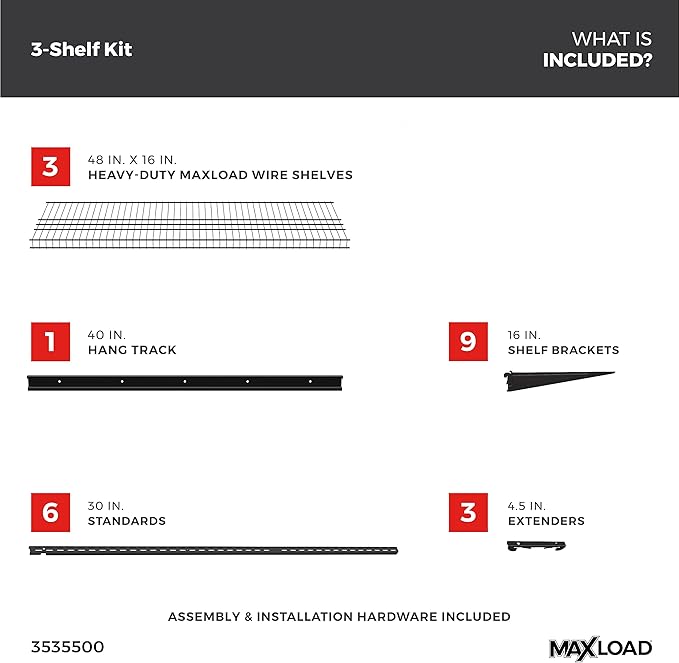 ClosetMaid MaxLoad Heavy Duty Wall Shelf Kit - Image 3