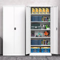 Metal Storage Cabinet with Lock, Lockable Garage Cabinet with 2 Doors and 5 by LISSIMO