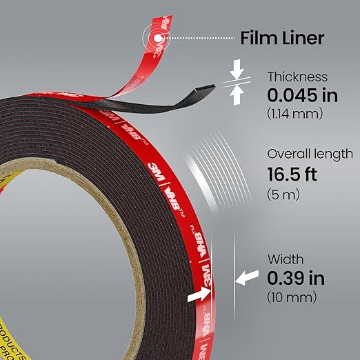 2 Pack Double Sided Heavy Duty Tape, Made of 3M VHB Tape, 16.5 FT × 0.39 IN - Image 2