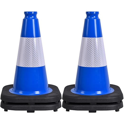 OrangeStar 12" Traffic Cones 4-Pack Blue Safety Cones by OrangeStar