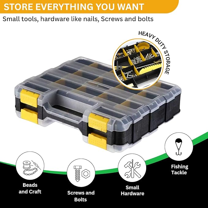 Andalus Tools Organizer Box, Small Parts Storage 34-Compartment Double-Sided - Image 7