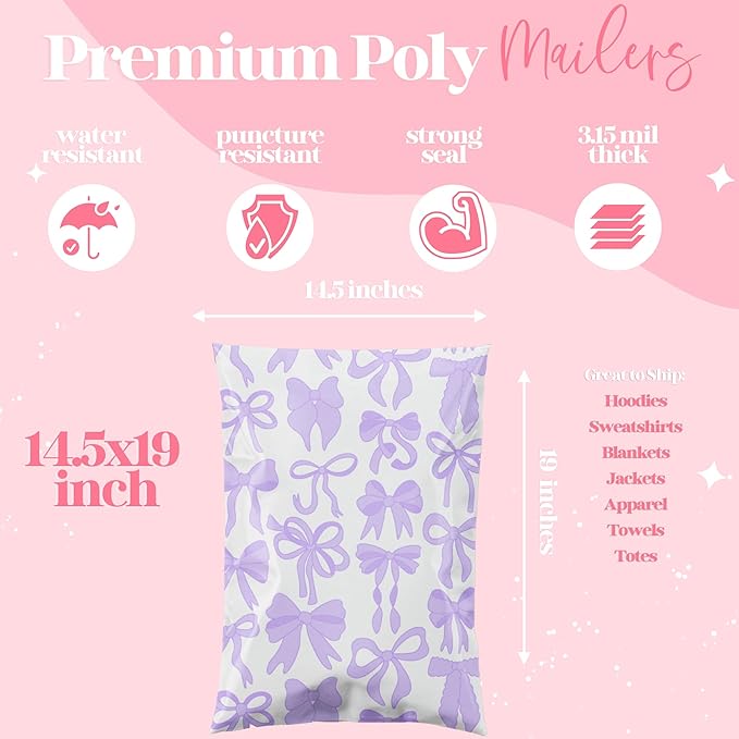 10x13 Designer Poly Mailer 100 Pack Heavy Duty Waterproof Self Seal Shipping - Image 5