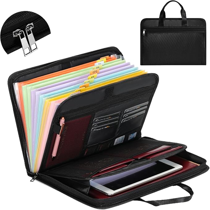 Accordion File Organizer Fireproof Expanding Folder by DasTior