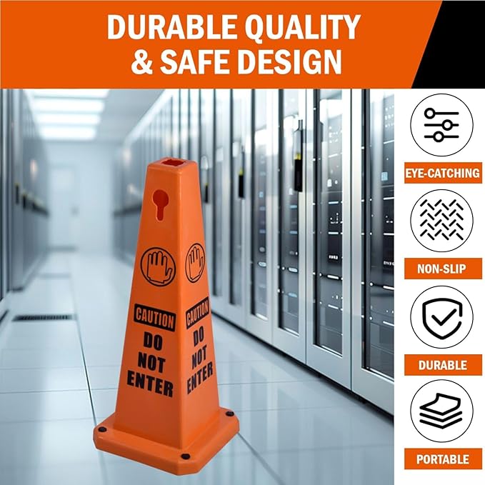 26.5" Caution Cones, 4-Sided Visible Safety Signs - Image 5