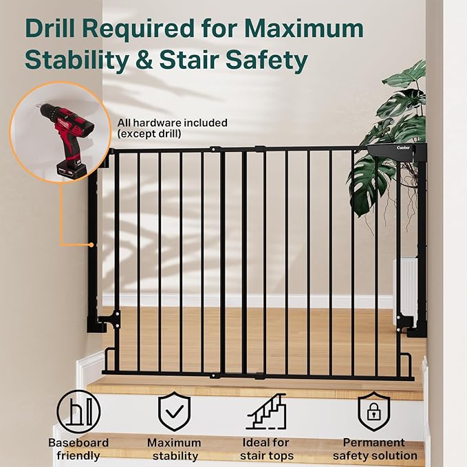 Cumbor 2 Pack 29.2-43" No Bottom Bar Baby Gate - Image 6