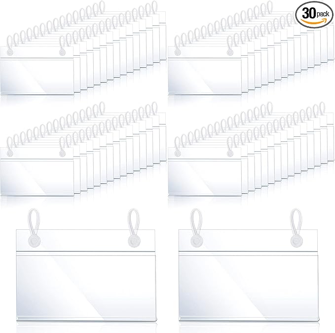 30 Pieces Wire Shelf Label Holder Plastic Basket Label Holders Clips Rack by Jetec