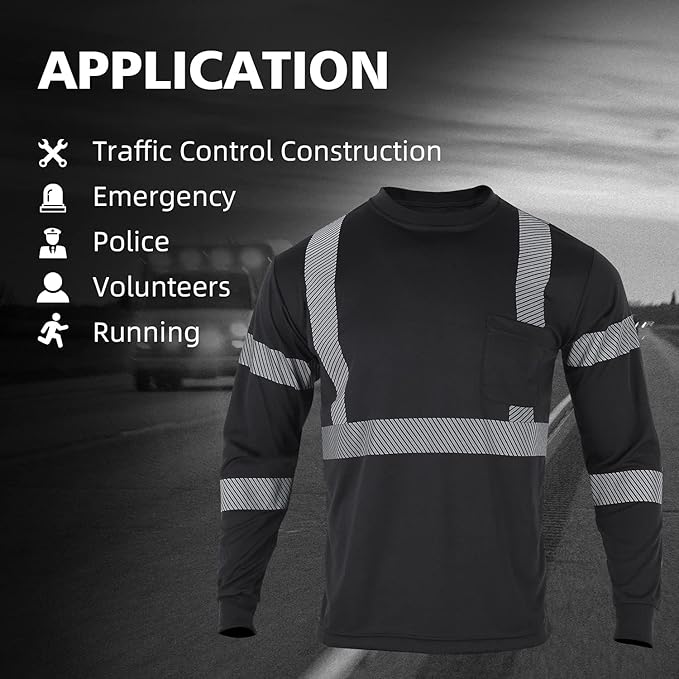 FONIRRA Safety Shirts for Men High Visibility Reflective ANSI Class 2 Hi Vis - Image 7