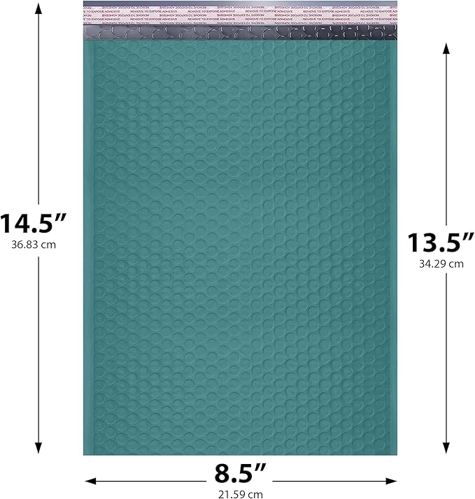 Green Poly Bubble Mailers 8.5x14.5 inch #3 | Self Seal Padded Envelopes | - Image 2