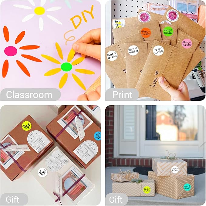 1 Inch Circle Dot Stickers 1000 PCS White Color Coding Thermal Labels Dots - Image 5