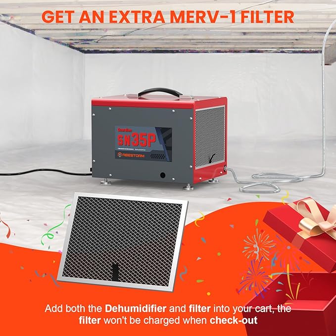 Abestorm 70 Pints Crawl Space Dehumidifiers, Compact Portable Commercial - Image 4