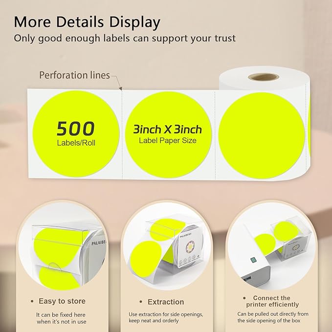 3X3Inch Round Thermal Labels Circle Color Coding Labels Printable Waterproof - Image 4