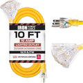 IRON FORGE CABLE 10 Foot Lighted Outdoor Extension Cord by IronForgeCable