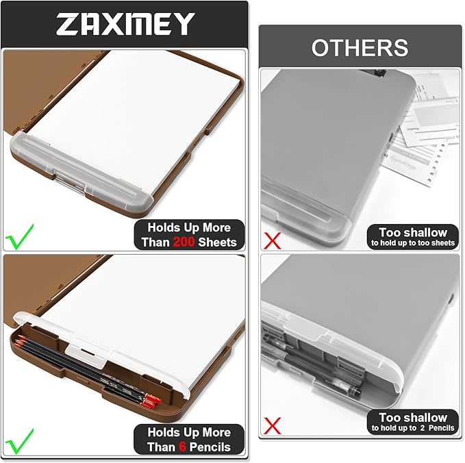 Plastic Clipboard with Storage, 8.5 x 11 Storage Organization Box Side-Opening - Image 5