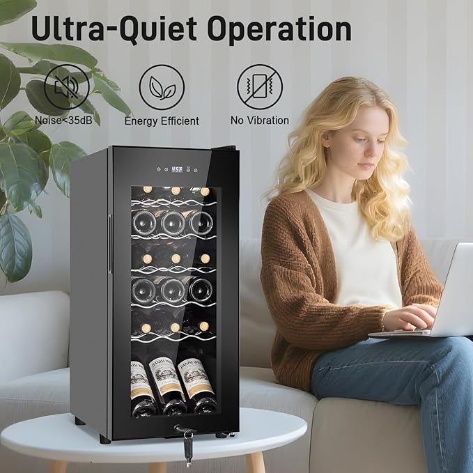 Tylza 18 Bottles Wine Fridge, Wine Cellar - Image 9