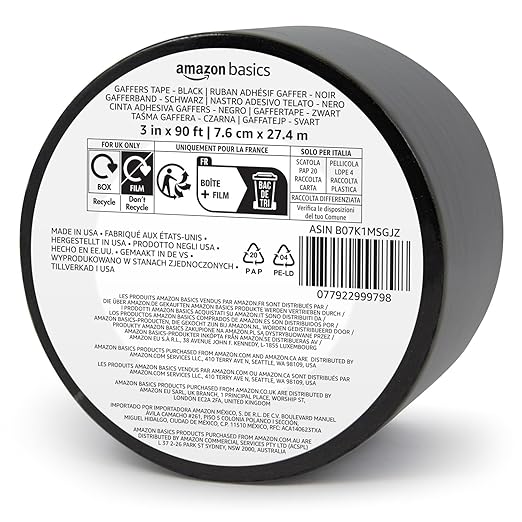 Amazon Basics No Residue, Non-Reflective Gaffers Tape by AmazonBasics