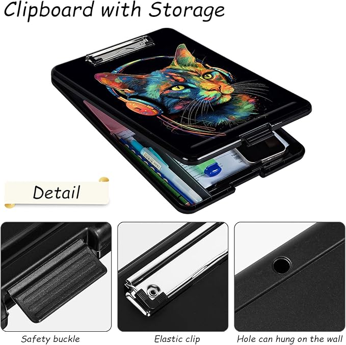 Clipboard with Storage, High Capacity Plastic Storage Clipboard with Low - Image 3