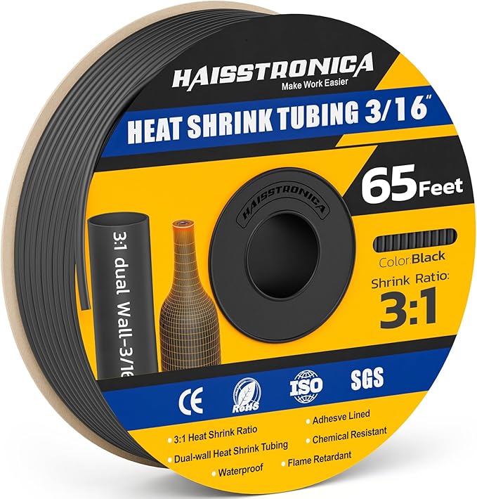 haisstronica 3:1 Heat Shrink Tubing, Shrink Ratio Adhesive Lined Marine Grade by HAISSTRONICA