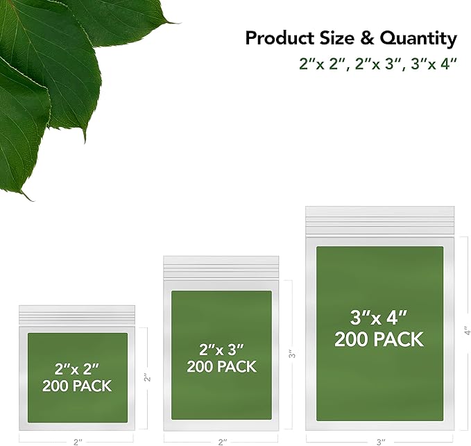 Assorted Resealable Plastic Bags 600 Pack — Clear Reclosable Variety Pack - Image 3