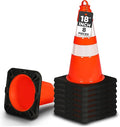 Pyle 18" PVC Traffic Cones, Construction, & Sports Training, High-Visibility by PyleUSA