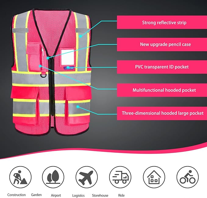 AYKRM 11 color High Vis Reflective Safety Vest - Image 4