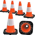 6 Pack 12" Inch Orange PVC Traffic Cones by OranLite