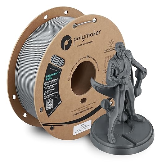 Polymaker PETG Silver 3D Printer Filament 1.75mm 1kg, High Speed PETG up to by Polymaker