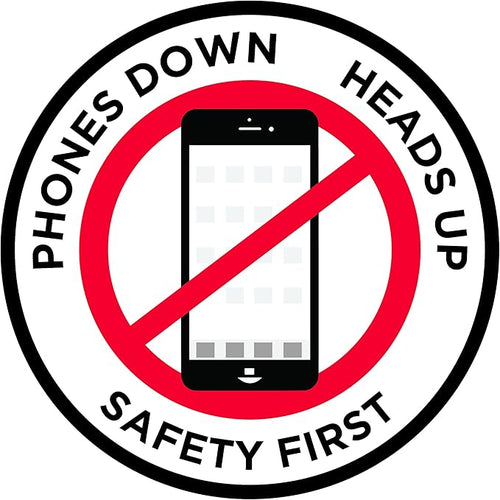 "Phones Down Heads Up" Safety Sign by GraphicalWarehouse
