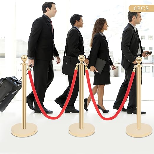 6-Piece Gold Stanchion Posts, Stanchions - Image 3