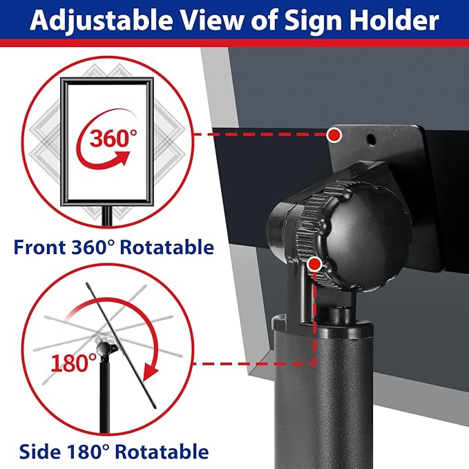 Pedestal Sign holder Stand 11x17inch Adjustable Standing Floor Sign Stand - Image 4