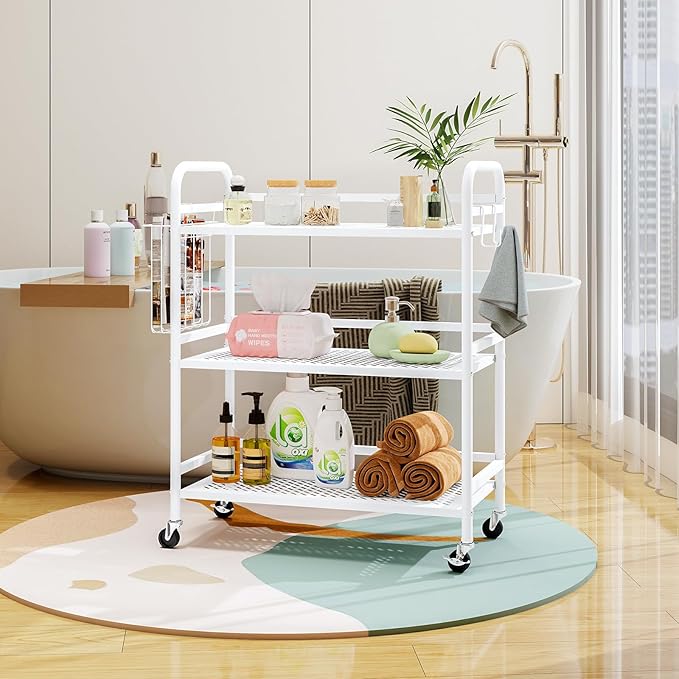 HDANI 3 Tier Metal Mesh Utility Cart, Large Capacity Multipurpose Heavy Vehicle - Image 8