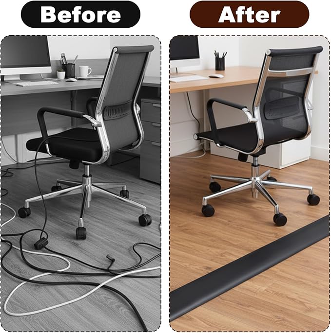 16.4 FT Floor Cord Cover, Self Adhesive Cord Hider, Hide Electric Wire on Carpet - Image 4