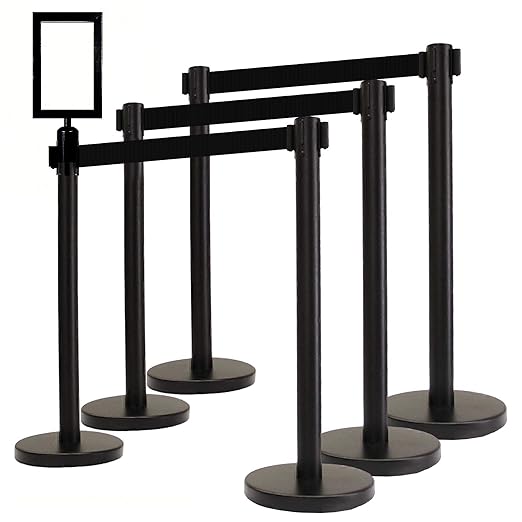 VIP Crowd Control Retractable Belt Stanchion Queue Safety Barrier Set by CrowdControlCenter