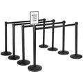 Qbuster Black Stanchions with Retractable Belts, Crowd Control Safety Barrier by Qbuster