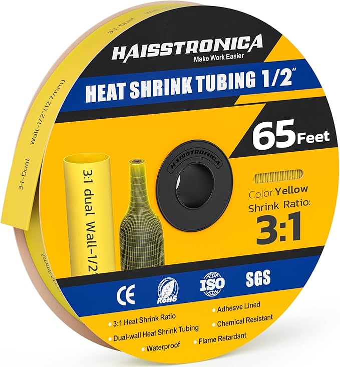 haisstronica 3:1 Heat Shrink Tubing, Shrink Ratio Adhesive Lined Marine Grade by HAISSTRONICA