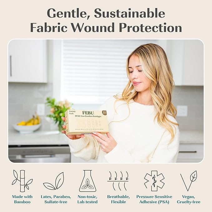 FEBU Eco-Friendly Large Bamboo Bandages | PFAS Free Bandages - Image 5