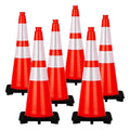 6 Pack Traffic Safety Cones 28 Inch, PVC Orange Safety Cones by Towallmark